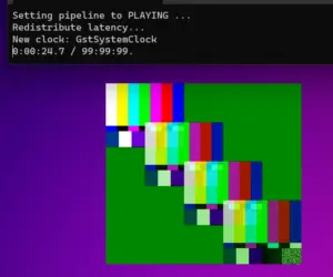 Gstreamer in WSL performing GPU accelerated alpha blend composition and rendering into an X11 window